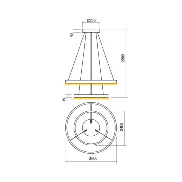 Lustră LED dimabilă pe cablu Redo 01-2891 FEBE LED/62W/230V negru