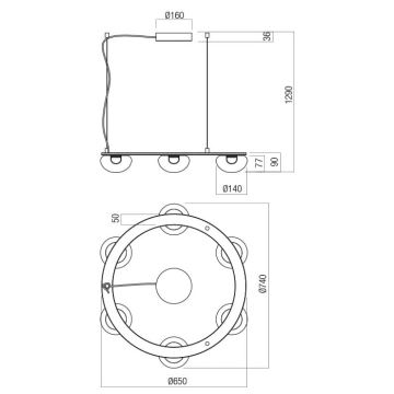 Lustră LED dimabilă pe cablu Redo 01-3248 SINCLAIR LED/37,2W/230V CRI 93 IP21 negru