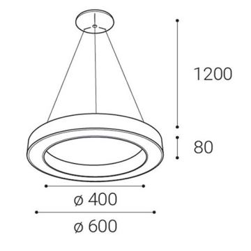 Lustră LED dimabilă pe cablu SATURN LED/50W/230V 3000K/4000K negru LED2