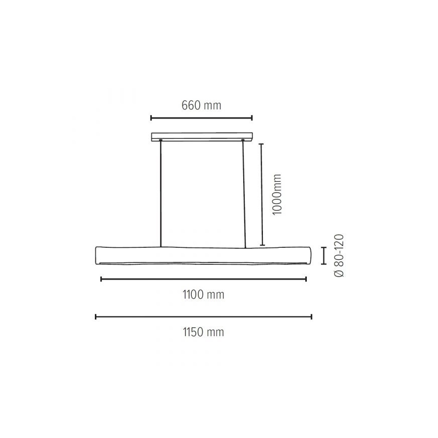 Lustră LED dimabilă pe cablu LUCAS LED/33W/230V pin – certificat FSC