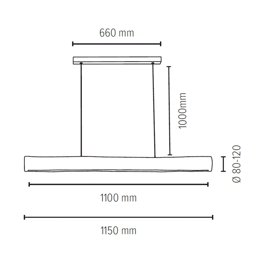 Lustră LED dimabilă pe cablu LUCAS LED/33W/230V