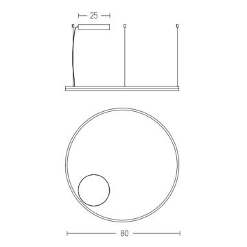 Lustră LED dimabilă pe cablu Zambelis 22240 LED/57W/230V 3000K d. 80 cm auriu