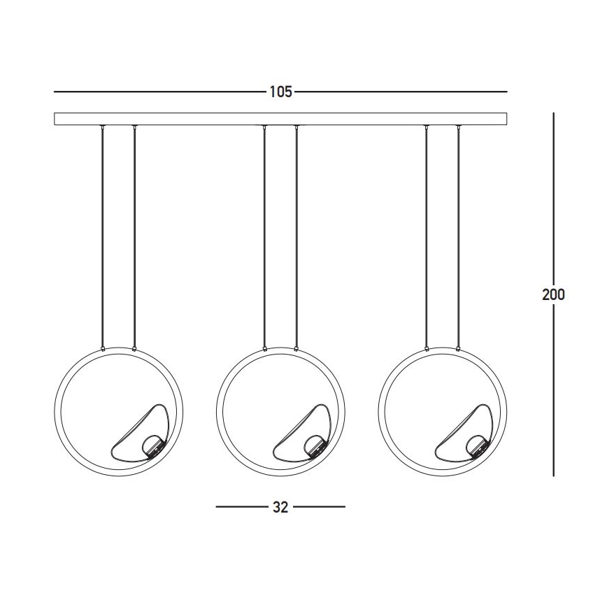 Lustră LED dimabilă pe cablu Zambelis 23029 3xLED/7W/230V 3000K auriu