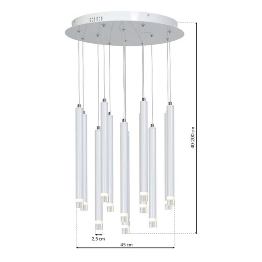 Lustră LED pe cablu ALBA 12xLED/1W/230V albă