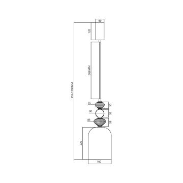 Lustră LED pe cablu ARTE LED/12W/230V d. 16 cm alamă