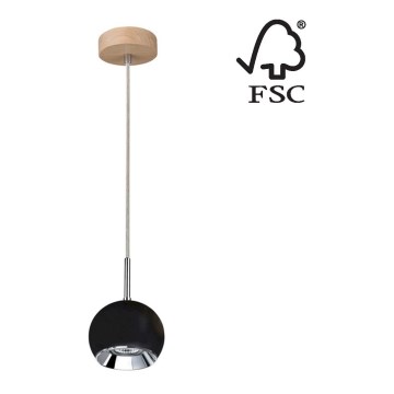 Lustră LED pe cablu BALL WOOD 1xGU10/5W/230V stejar mat