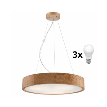 Lustră LED pe cablu Brilagi CARVALHO 3xE27/60W/230V stejar d. 47,5 cm