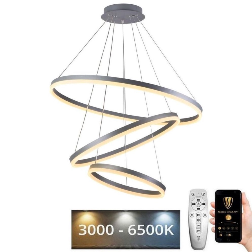 Lustră LED pe cablu dimabilă LED/125W/230V 3000-6500K + telecomandă