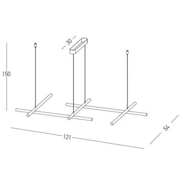 Lustră LED pe cablu dimabilă LED/50W/230V auriu Zambelis 22242