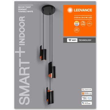 Lustră LED pe cablu dimabilă SMART+ DECOR 3xLED/8W/230V neagră Wi-Fi Ledvance