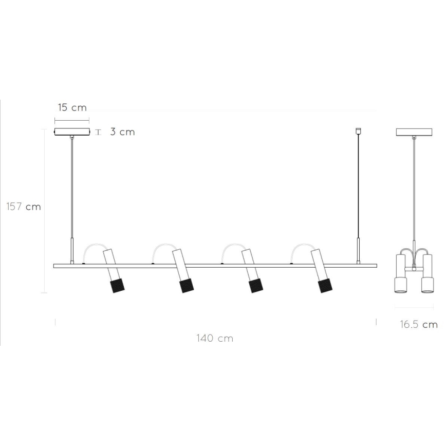 Lustră LED pe cablu DUELE 4xLED/5,3W/230V Lucide 20420/20/30