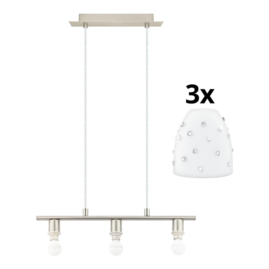 Lustră LED pe cablu Eglo MY CHOICE 3xE14/4W/230V crom/alb