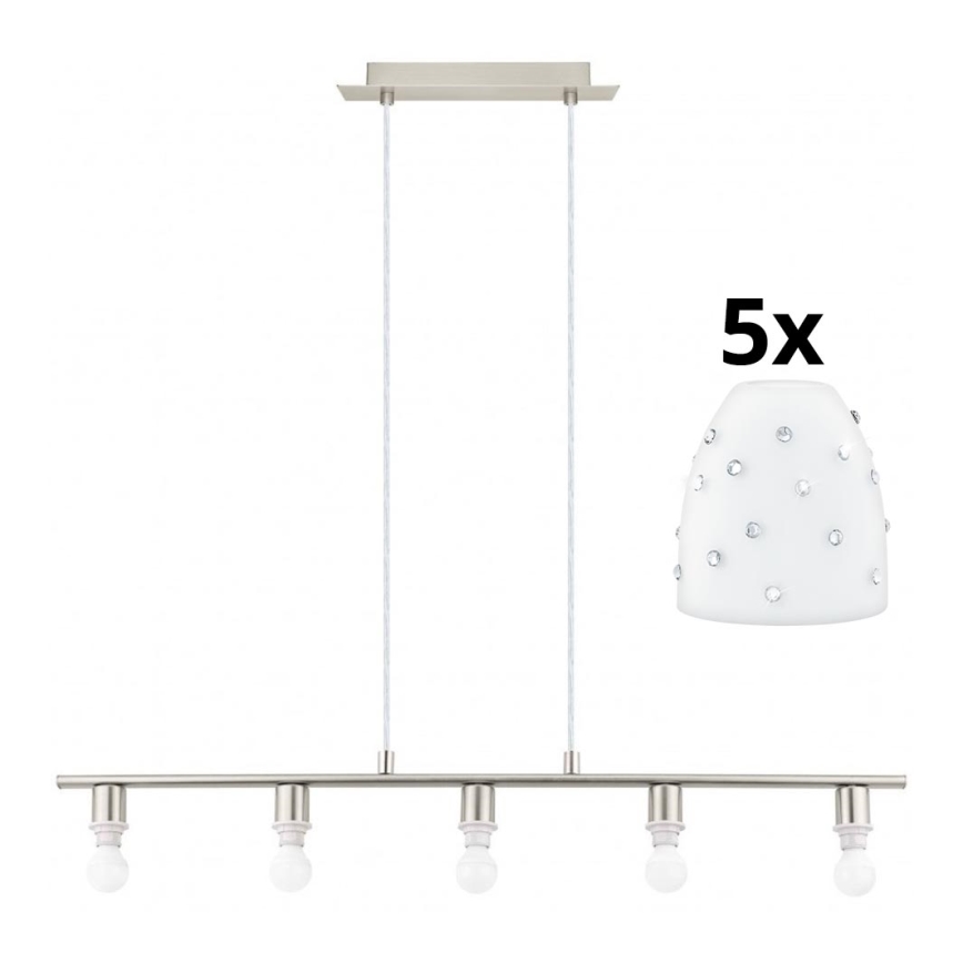 Lustră LED pe cablu Eglo MY CHOICE 5xE14/4W/230V crom/alb