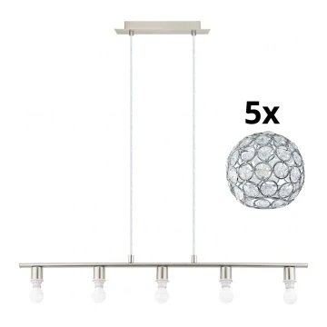 Lustră LED pe cablu Eglo MY CHOICE 5xE14/4W/230V crom