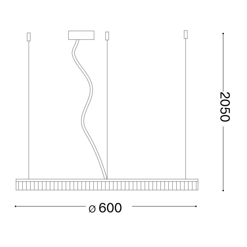 Lustră LED pe cablu Ideal Lux CROWN LED/30W/230V d. 60 cm alamă