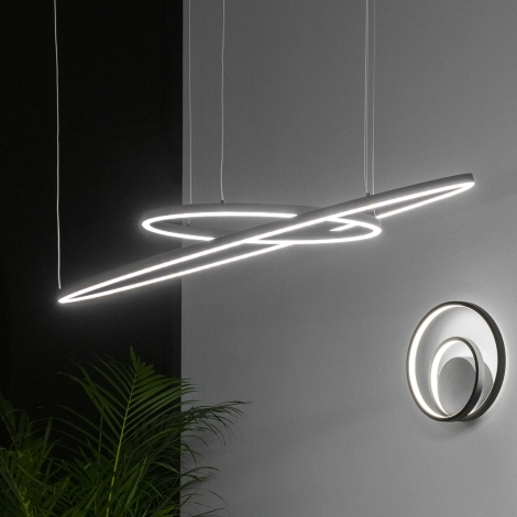 Lustră LED pe cablu Ideal Lux ORACLE SLIM LED/32W/230V d. 50 cm negru