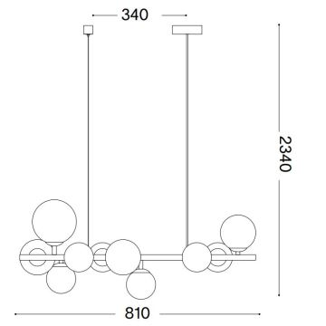 Lustră LED pe cablu Ideal Lux PERLAGE 10xG9/3W/230V auriu/alb