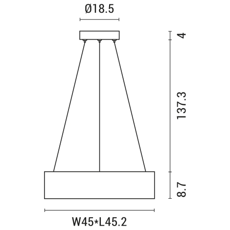 Lustră LED pe cablu LED/30W/230V 3000K 45x45 cm alb
