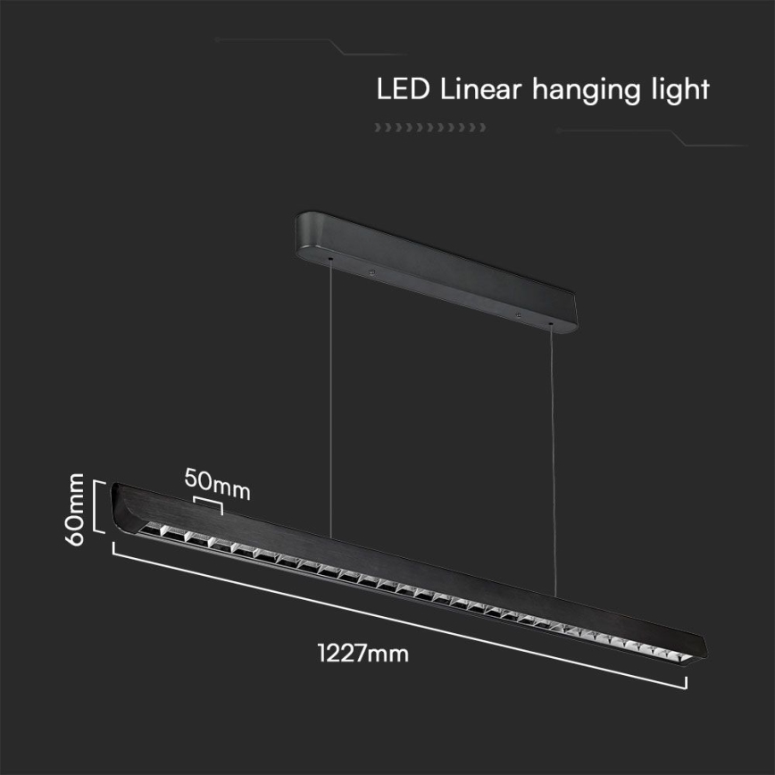 Lustră LED pe cablu LED/36W/230V 3000/4000/6400K negru