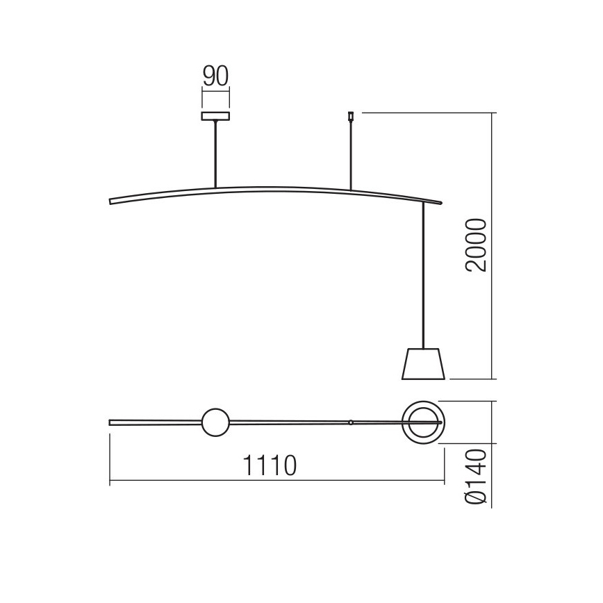 Lustră LED pe cablu LOLLI LED/6W/230V negru Redo 01-1498