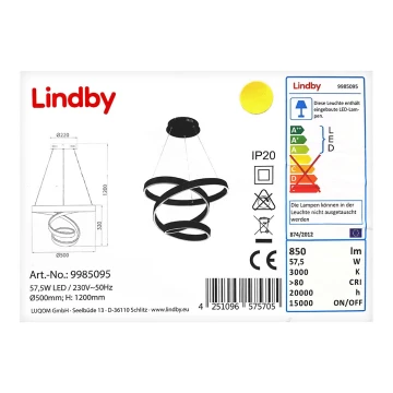 Lustră LED pe cablu OLADA LED/57,5W/230V Lindby