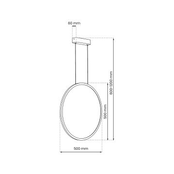 Lustră LED pe cablu pentru baie SATURNO LED/28W/230V IP44 antracit