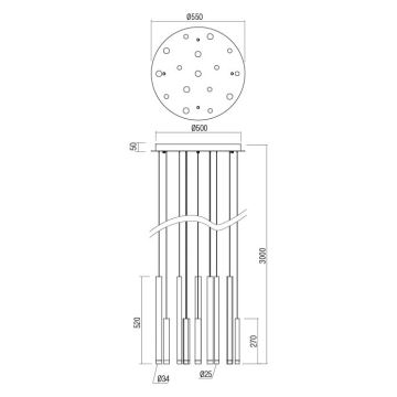 Lustră LED pe cablu Redo 01-2058 MADISON 16xLED/4W/230V auriu