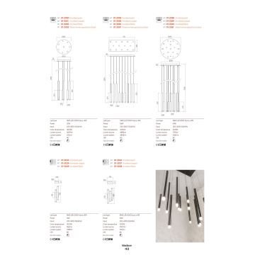 Lustră LED pe cablu Redo 01-2059 MADISON 16xLED/4W/230V cupru