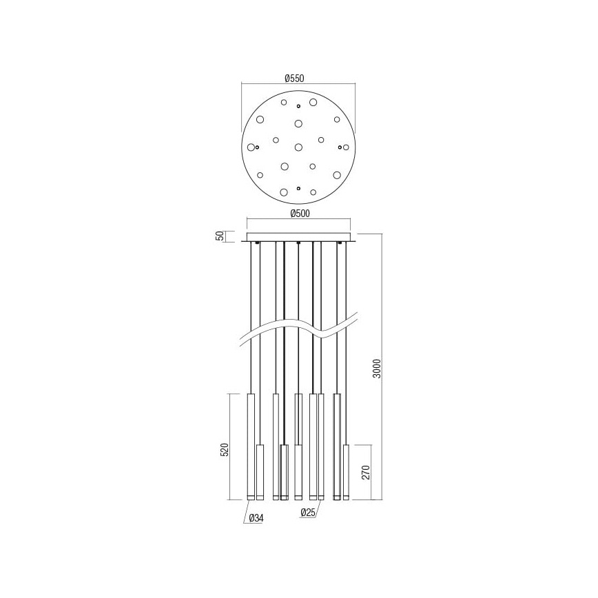 Lustră LED pe cablu Redo 01-2060 MADISON 16xLED/4W/230V negru