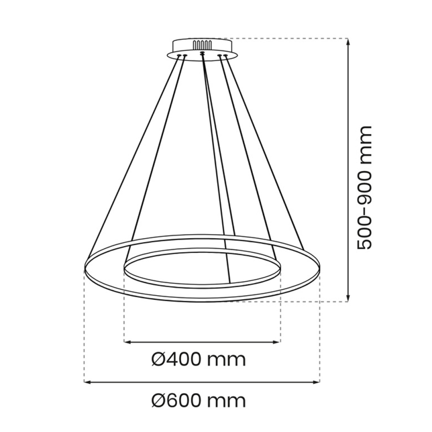 Lustră LED pe cablu ROTONDA LED/51W/230V aurie