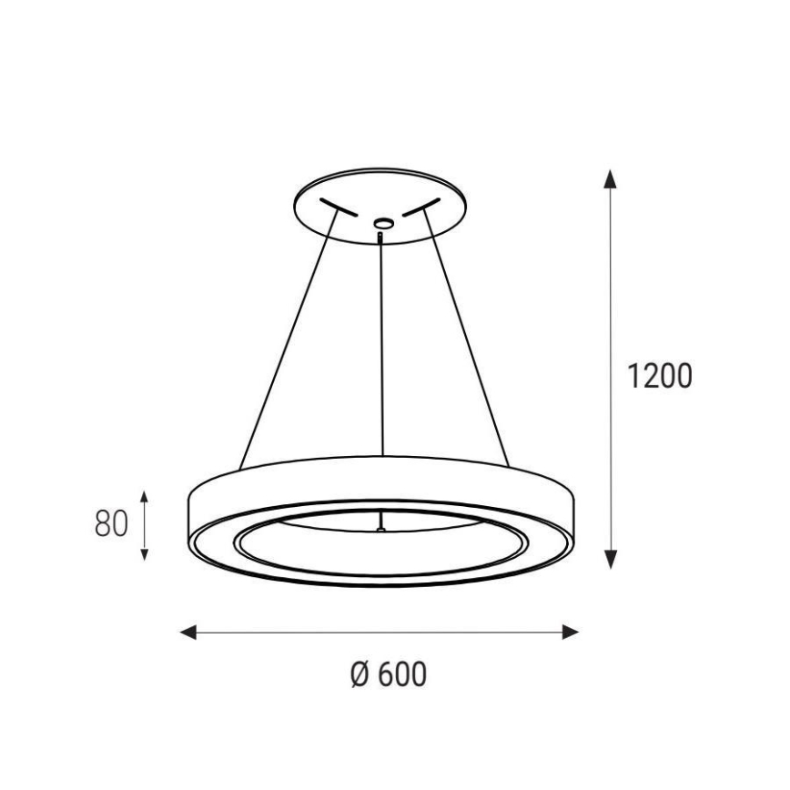 Lustră LED pe cablu SATURN LED/50W/230V 3000K d. 60 cm albă LED2