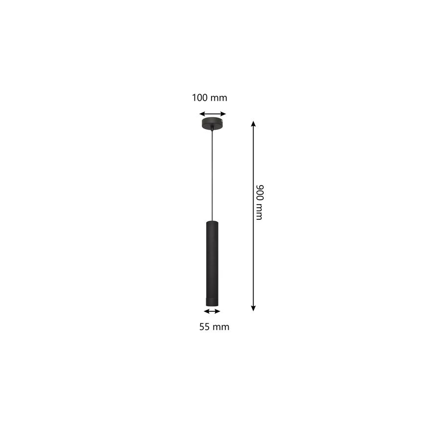 Lustră LED pe cablu TUBA 1xGU10/4,8W/230V neagră