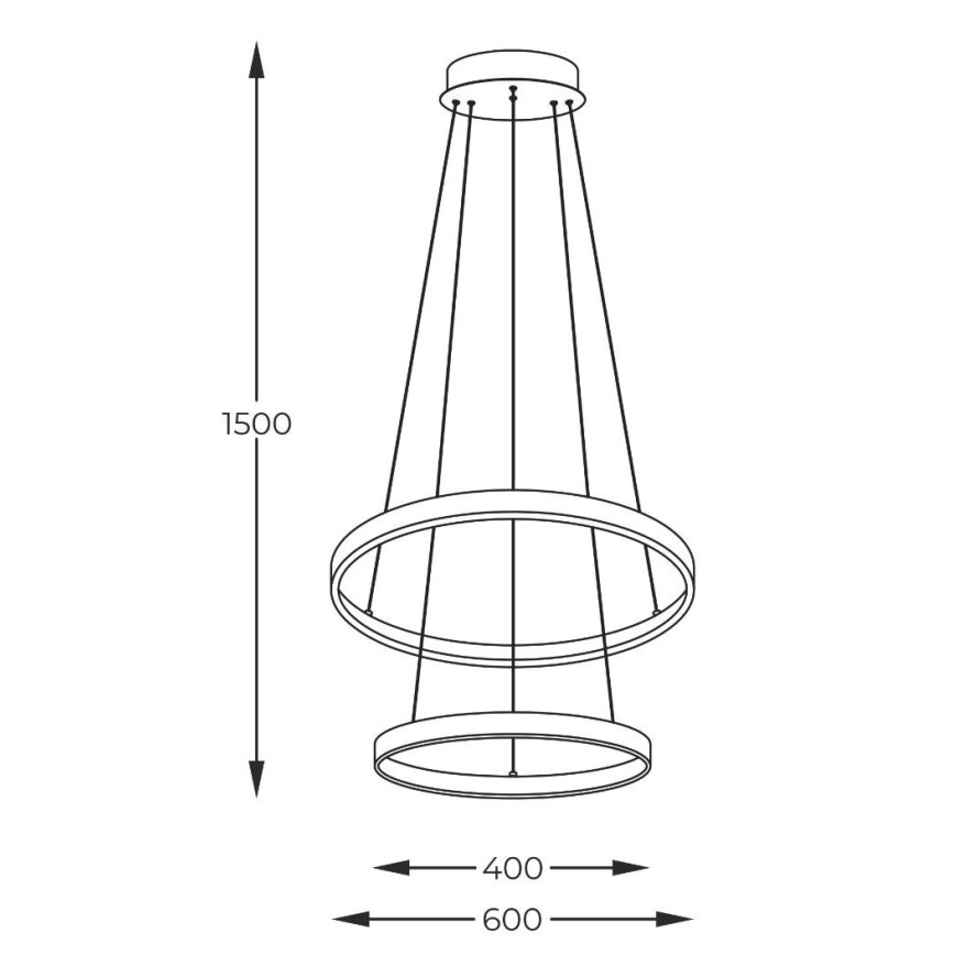 Lustră LED pe cablu Zuma Line LED/50W/230V 3000/4000/6000K d. 60 cm negru