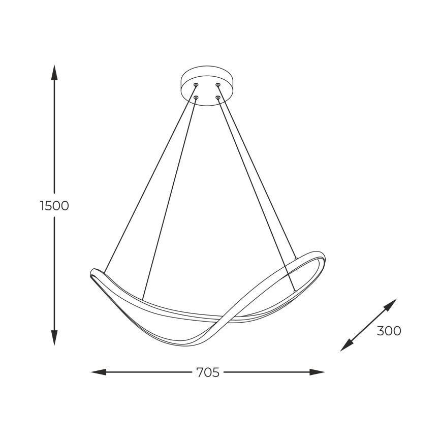 Lustră LED pe cablu Zuma Line LED/45W/230V 3000/4000/6000K negru