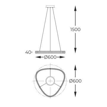 Lustră LED de cristal dimabilă pe cablu Zuma Line LED/25W/230V 3000-6000K + telecomandă