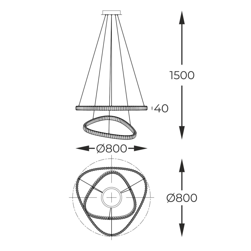 Lustră LED de cristal dimabilă pe cablu Zuma Line LED/36W/230V 3000-6000K + telecomandă