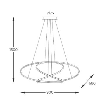 Lustră LED dimabilă pe cablu Zuma Line LED/56W/230V auriu