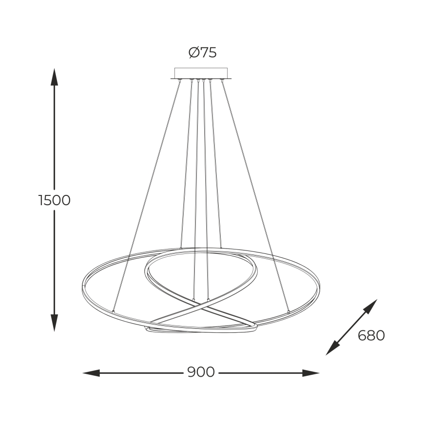 Lustră LED dimabilă pe cablu Zuma Line LED/56W/230V auriu