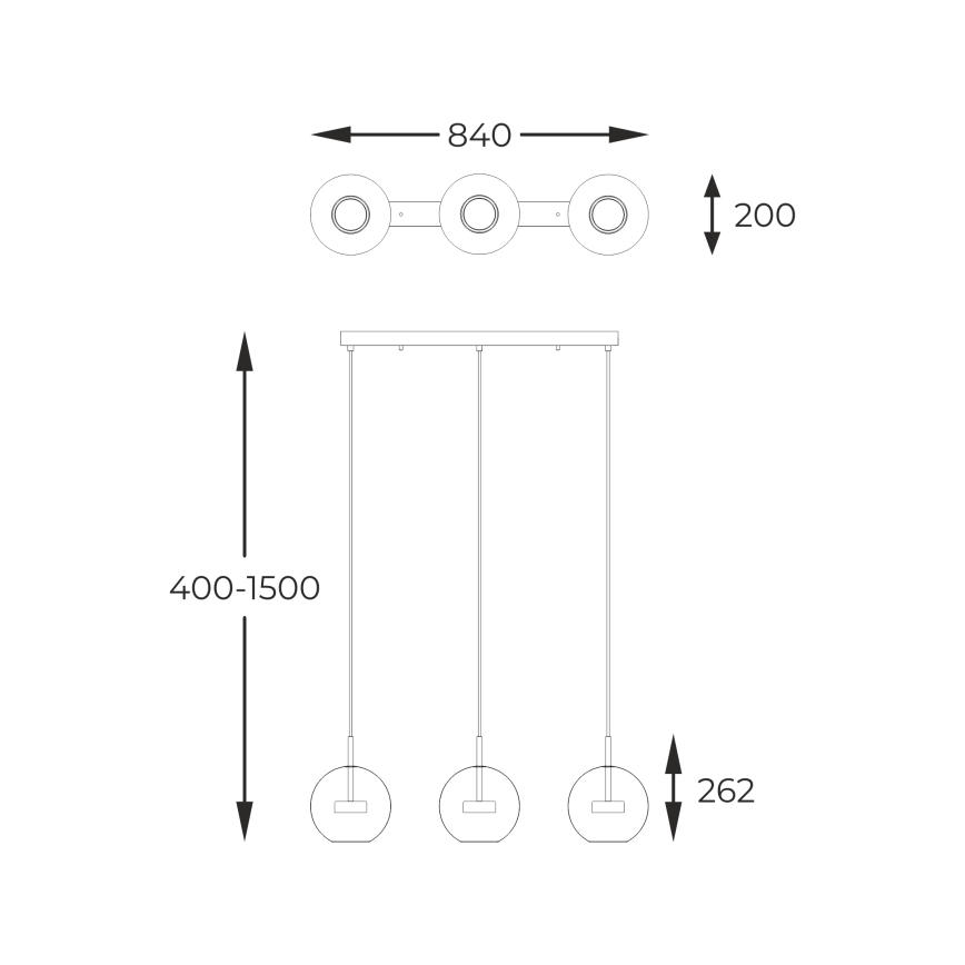 Lustră LED pe cablu Zuma Line 3xLED/5W/230V argintiu