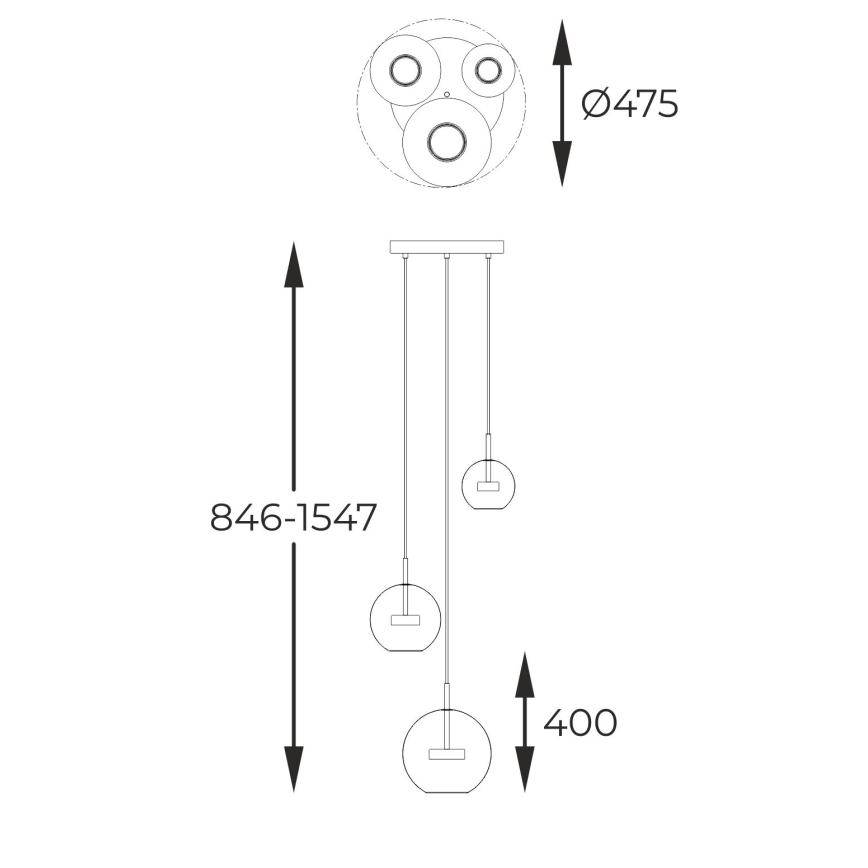 Lustră LED pe cablu Zuma Line 3xLED/5W/230V auriu