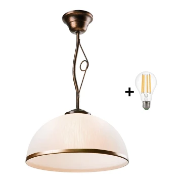 Lustră LED pe tijă Brilagi ANTICO 1xE27/60W/230V bronz patină