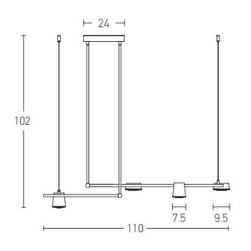 Lustră LED pe tijă LED/28W/230V Zambelis 2035