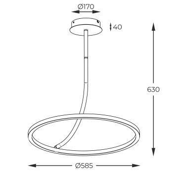 Lustră LED pe tijă Zuma Line LED/30W/230V negru