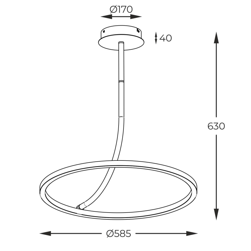 Lustră LED pe tijă Zuma Line LED/30W/230V negru