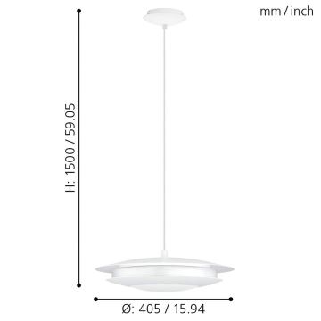 Lustră LED RGB pe cablu dimabilă MONEVA-C LED/18W/230V Eglo