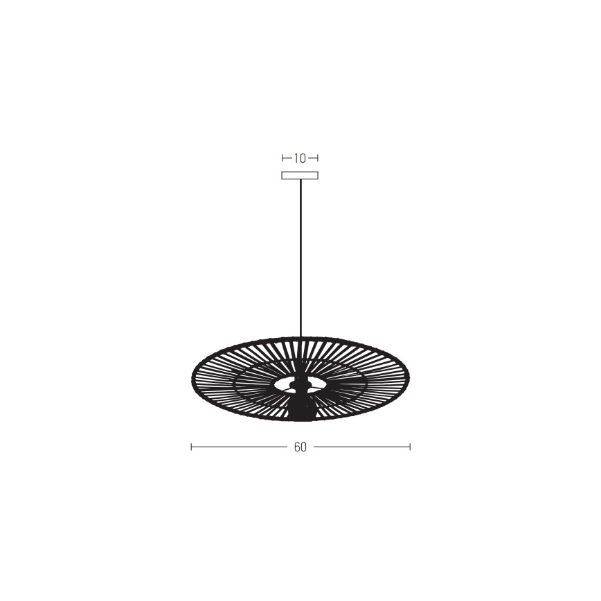 Lustră pe cablu 1xE27/40W/230V bambus/negru Zambelis 19104