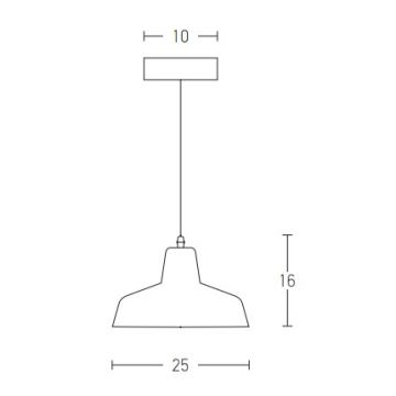 Lustră pe cablu 1xE27/40W/230V beton Zambelis 1655