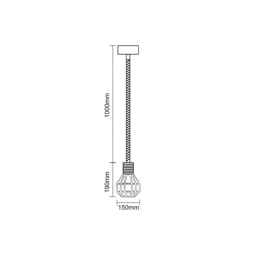 Lustră pe cablu 1xE27/60W/230V d. 15 cm