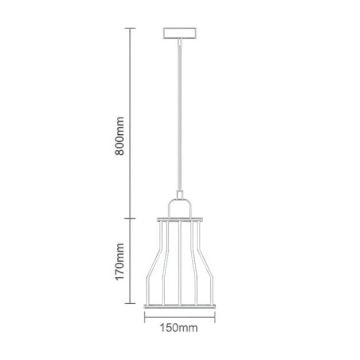 Lustră pe cablu 1xE27/60W/230V d. 15 cm negru