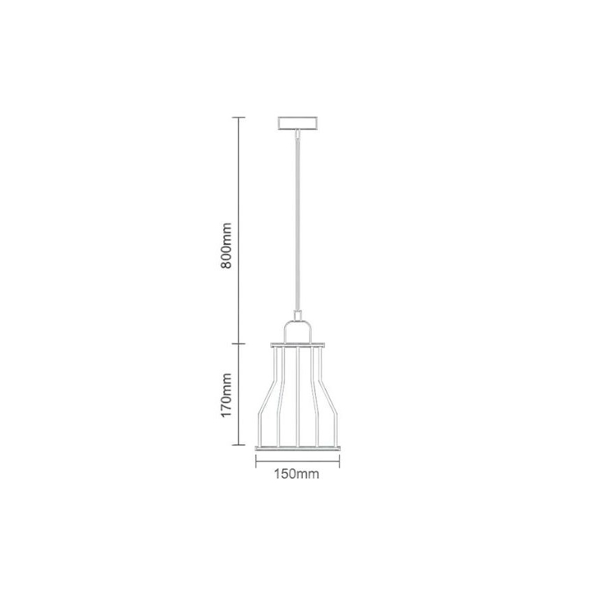 Lustră pe cablu 1xE27/60W/230V d. 15 cm negru